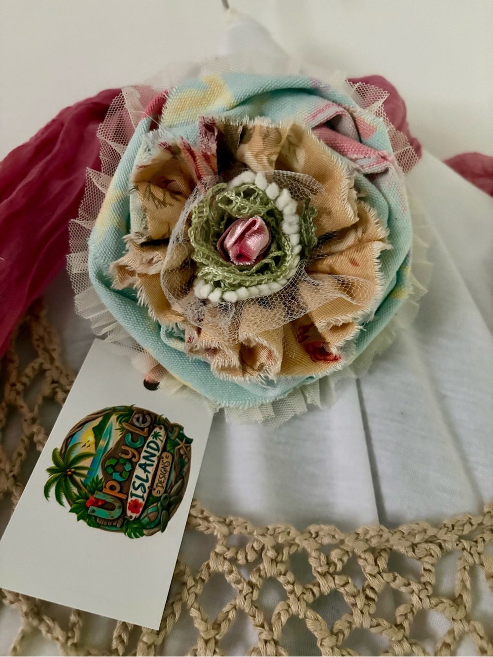 Romantic Flower Jabot with Tie